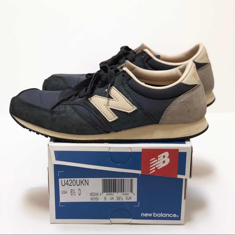 New Balance 420 Navy Orange Vintage Sneaker 6.5